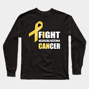 Neuroblastoma Cancer Awareness Ribbon - I Can Fight Long Sleeve T-Shirt